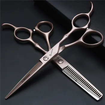 

Pet Scissors Hairdressing Scissors Stylist Special Hair Cutting Scissors 6-inch Flat Shear Thinning Teeth Shear Kit