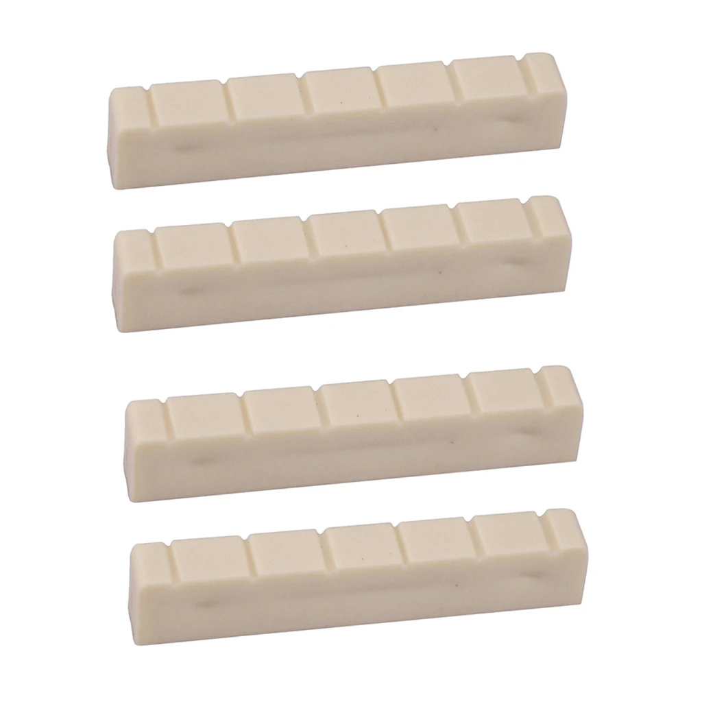 4 Pieces Plastic Guitar 6 String Slotted Bone Nut for Classical Guitar 48mm