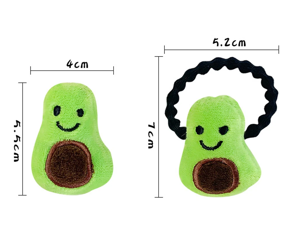 【12 шт./набор 2 модели милые Креативные авокадо плюшевые веревки мультфильм фрукты аксессуары для волос брошь авокадо кольцо для волос ювелирные изделия