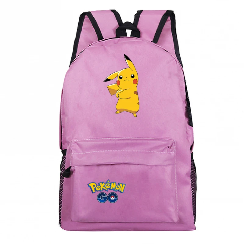 Милый рюкзак Pokemon, холст, Пикачу, для мальчиков и девочек, подростков, школьные сумки, рюкзак на плечо, унисекс, дорожная сумка - Цвет: 1