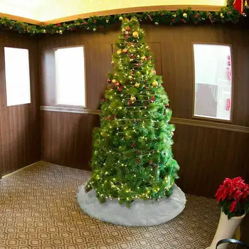 

Christmas Tree Skirt 1pc White Carpet Christmas Tree Skirt Mat Base For Christmas Tree Decoration New Floor Home Cover Year L8I4