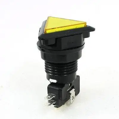 

SPDT 5P Momentary Arcade Game Yellow Triangle Illuminated Push Button