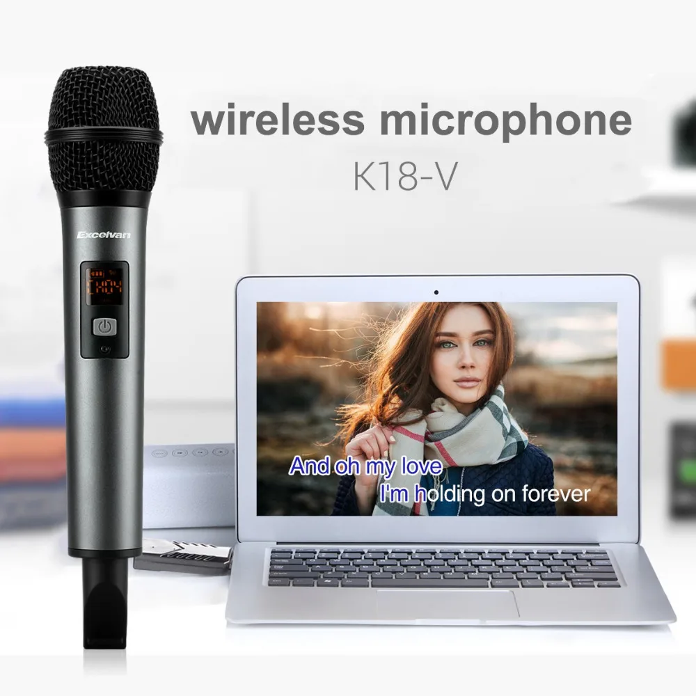 Excelvan K18V профессиональный Bluetooth беспроводной микрофон поддерживается зарядка через usb с рецептором для бара KTV Вечерние