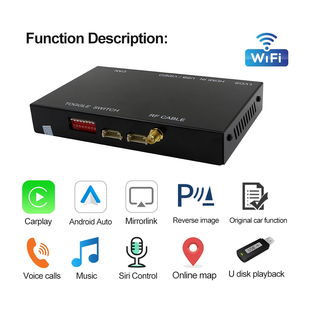 Carlinkit Декодер Беспроводной CarPlay Android авто для AUDI A3 Q2 MMI 3G + Мультимедиа AirPlay