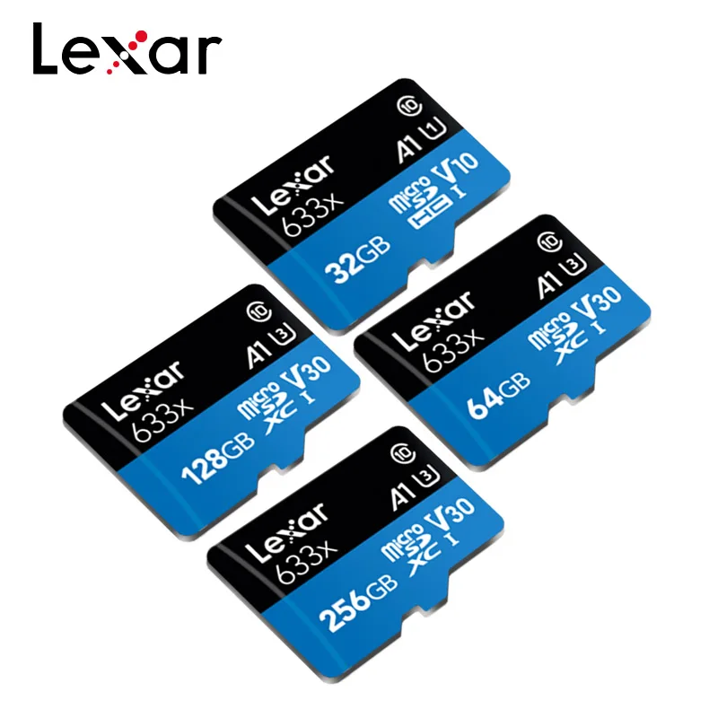 Lexar 633X слот для карт памяти 64 ГБ 128 ГБ 256 ГБ 512 Гб Micro SD карта SDXC 95 МБ/с. TF карты флэш накопитель usb для смартфонов