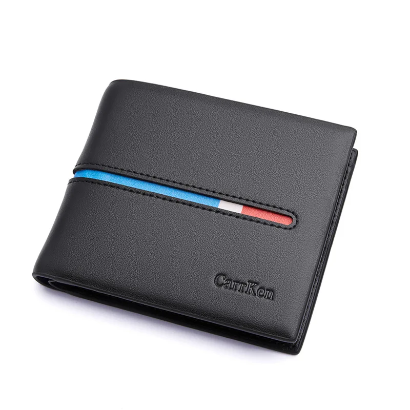 

2018 New Style Men Short Wallet Korean-style Cross Webbing Contrast Color Wallet Fashion Students Wallet Manufacturers Wholesale