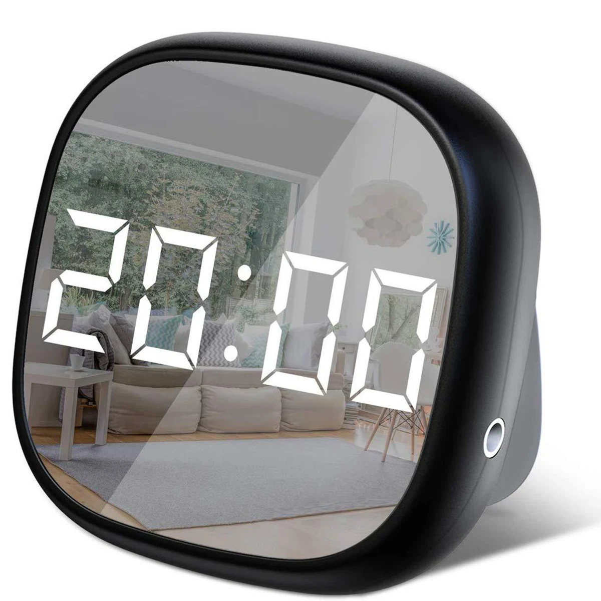 Travel Mini Alarm Clock Digital Dimmable LCD Digital Alarm Clock with Sound Control for
