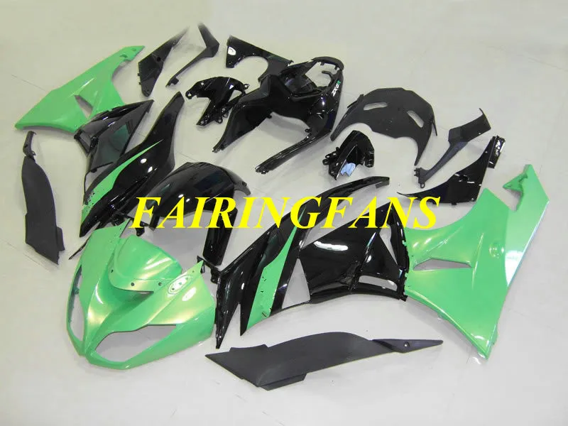 Мотоциклетный вставной обтекатель тюнинг-пакет для KAWASAKI Ninja ZX6R 636 09 10 11 12 ZX 6R 2009 2010 зелено-черные Обтекатели Кузов+ подарки KR01