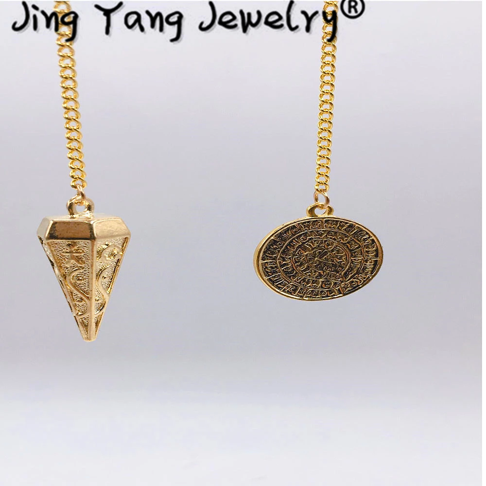 

Pendulum Reiki Metal Copper Dowsing Healing Pyramid Pendant Charms Chakra pendulo Chrome gold Amulet pendulos para radiestesia