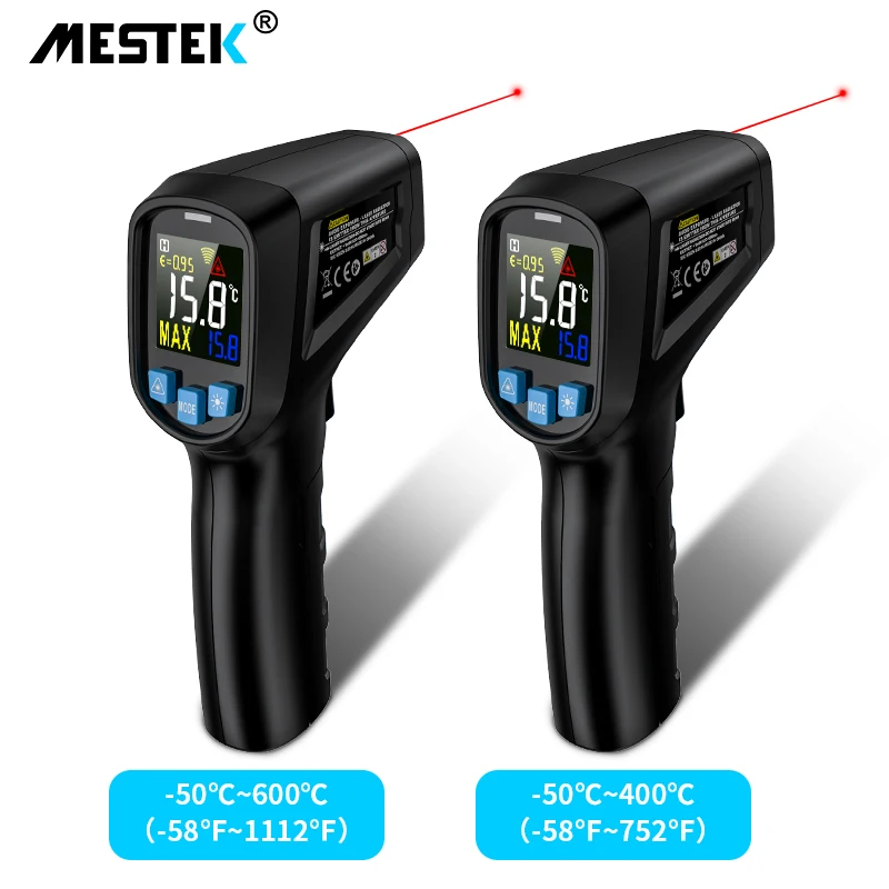 Digital Infrared Thermometer -50~600C Laser Temperature Meter Gun Digital LCD Industrial Outdoor Laser Pyrometer IR Thermometer