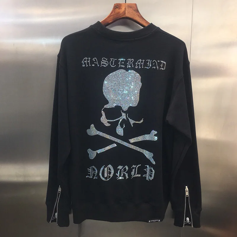 2019FW 1:1 качество Горячая бурение черепа Mastermind Япония толстовки для мужчин женщин хлопок MMJ Стразы пуловер с черепом куртка