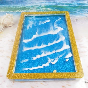 

10 Inch DIY Large Rectangle Plate Resin Casting Molds Jewelry Plate Dish Silicone Molds Epoxy Resin Storage Dishes Molds