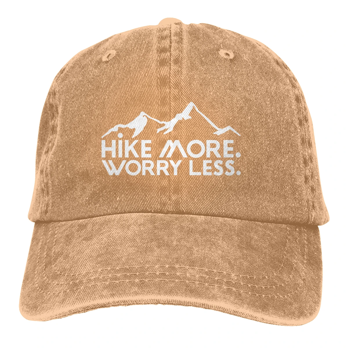 Hike More Worry Less Casquette Черная мужская и женская джинсовая бейсболка с ремешком Регулируемая Кепка для гольфа - Цвет: Хаки