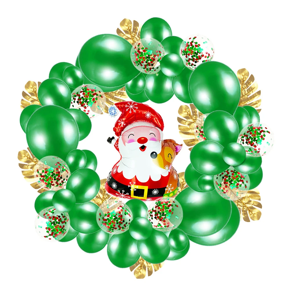 DIY christmas decoration For Home Balloons with Xmas wreath balloons chain set turtle leaves sequins Christmas balloons Set