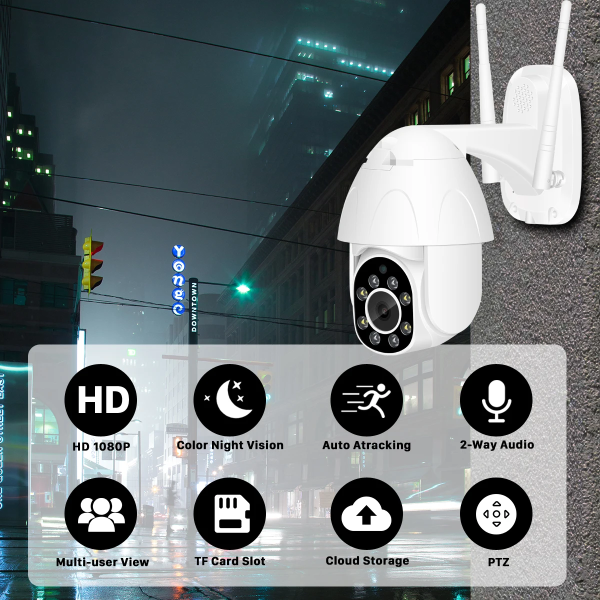 HD 1080P беспроводная Wifi IP P2P ночное видение Обнаружение движения двухсторонняя аудио PTZ CCTV камера водонепроницаемая Домашняя безопасность наблюдение