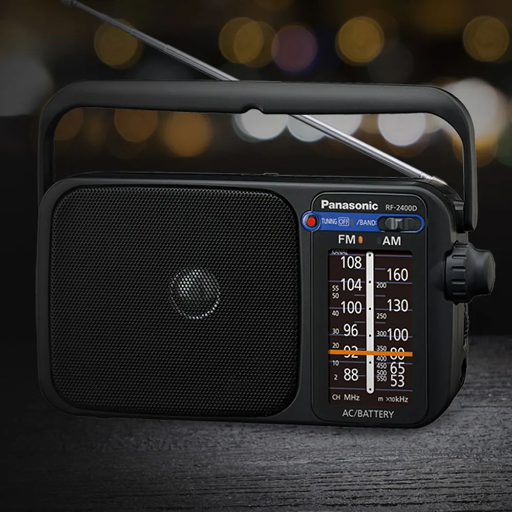Panasonic Портативный FM/AM Радиоприемник RF 2400DEE K цифровой тюнер с AFC большая