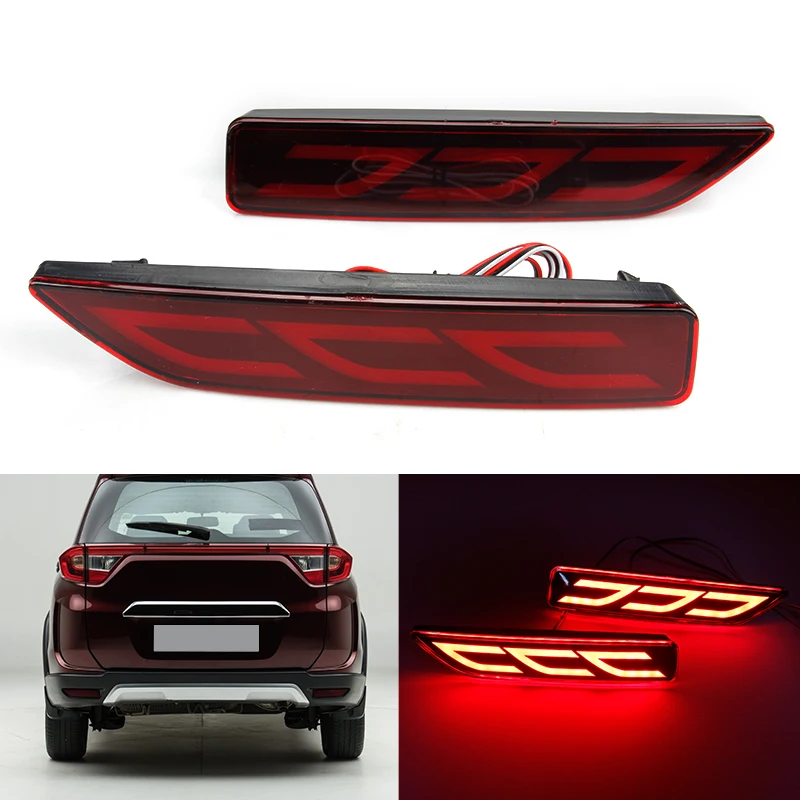 2Pcs For Honda CRV CR-V 2007 2008 2009 Led Rear Bumper Reflector Lights Fog Lamp Brake Taillight Light