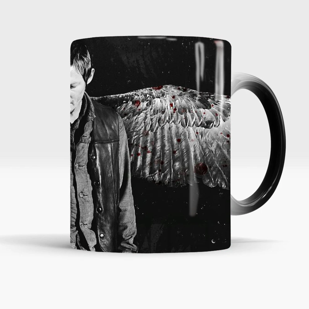 The Walking Dead Mug Daryl Dixon Color Changing Mug 11oz Heat Sensitive Ceramic Coffee Tea Cup