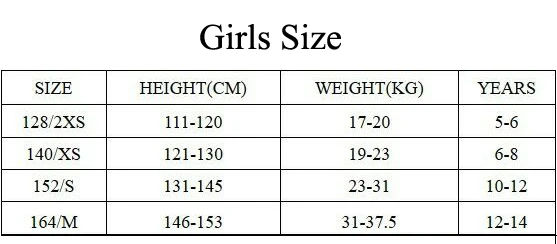 girls size