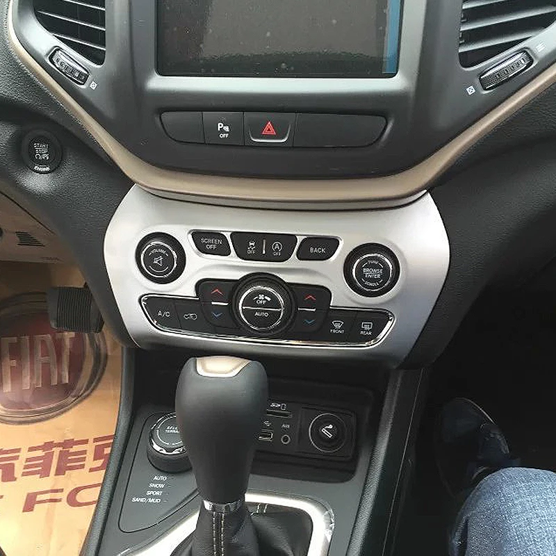 Для Jeep Cherokee хромированные аксессуары для интерьера Стайлинг кондиционер регулировочный переключатель Крышка отделка