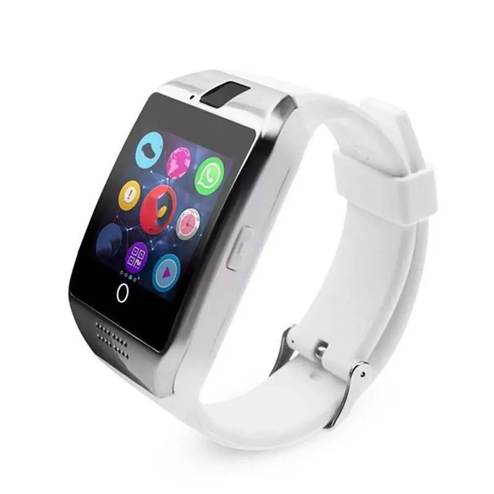 silver Bluetooth Смарт часы Q18 с камерой Facebook Whatsapp Twitter Синхронизация SMS Smartwatch поддержка SIM tf-карты для IOS Android - Цвет: silver