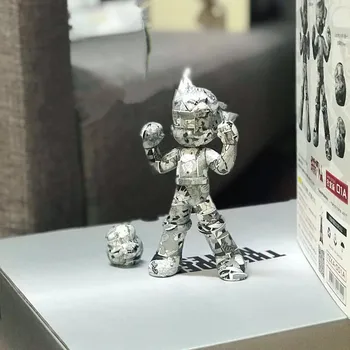 

Anime Tetsuwan Atom Osamu Tezuka Silver Alloy Astroboy Doll Street Art GK Statue PVC Action Figure Collection Model Toy M2743