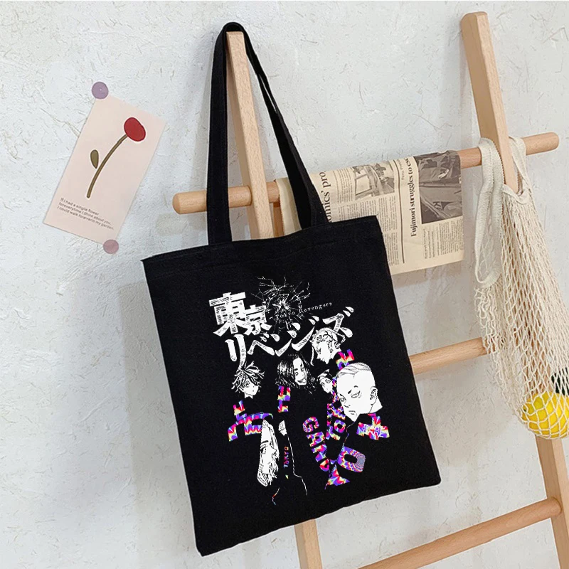 Women Bag Tokyo Revengers Anime Harajuku Shopper Bags Japanese Large Capacity Vintage Shoulder Bag Cartoon Y2k Women Canvas bag 