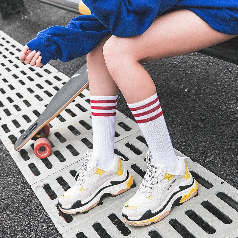 Носки от производителя,, носки в стиле хип-хоп с тремя полосками, мужские и женские хлопковые носки, оригинальные носки для скейтборда