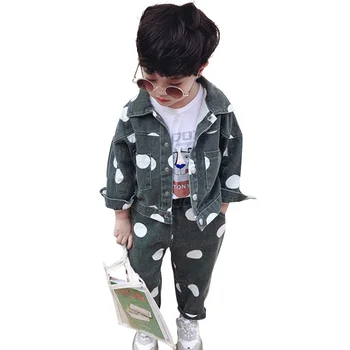 

Baby Girl Clothes Dot Pattern Clothes For Girls Jacekt + Jeans Girl Outfit Spring Autumn Children's Costume
