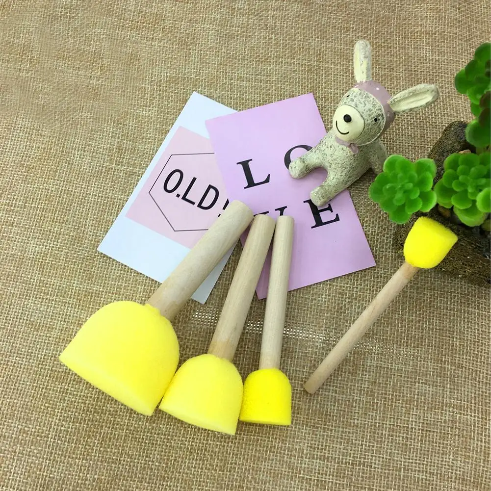 Flower Paint Brush Rotate Spin Sponge Kids Children Graffiti Art Drawing Painting Toy School Stationery Supplies Random Color