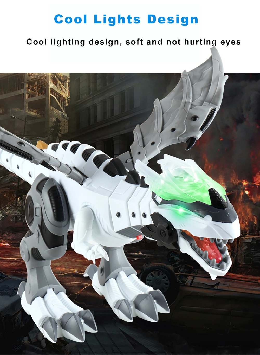 White Spray Electric Dinosaur Mechanical-3