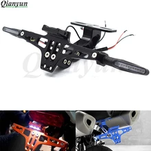 Универсальный CNC алюминиевый мотоцикл регулируемый угол номерной знак кронштейн для suzuki GSXR600 GSXR750 GSXR1000 GSR600 GSR750 SFV650