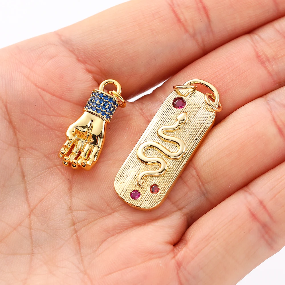 Butterfly Pendant Charms for Jewelry Making Supplies Gold Snake Heart Evil Blue Eye Deisign Charm Diy Earring Bracelet Necklace