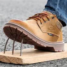 Безопасная обувь и головные уборы; мужские туфли-оксфорды со стальным носком на низкой подошве; Рабочая обувь; Нескользящая дышащая сетчатая обувь; походная одежда; DXZ0063