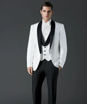 

Men's Slim Fit Suit Wedding Party Sets 3 Piece Jacket Vest Pants Groom Blazer Masculino Xadrez Formal Business Suits
