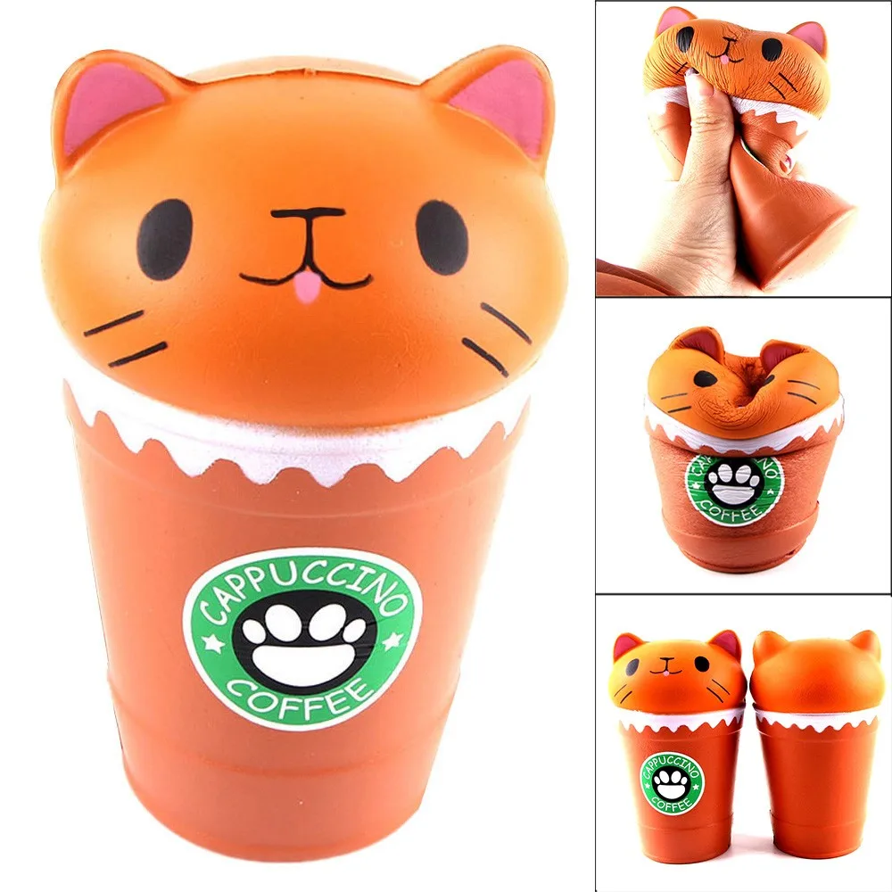 Игрушки для детей, 14 см, чашка капучино, кофе, кошка, Ароматизированная, мягкая, медленно поднимающаяся коллекция, подарок для лечения, детские игрушки, Juguetes