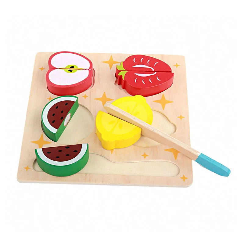 6 Styles Children Wooden Cutting Fruits Vegetables Dessert Puzzle Kitchen Pretend Play Cooking Educational Toys For Children