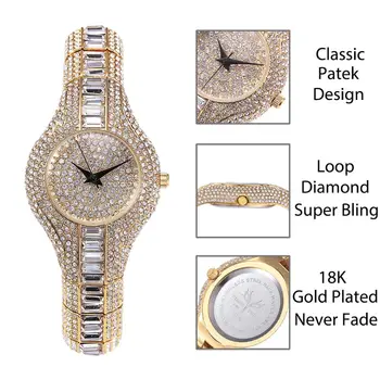 30mm Small Womens Watch Shockproof Waterproof Luxury Ladies Ar Metal Watch bracelets Rhinestone 3