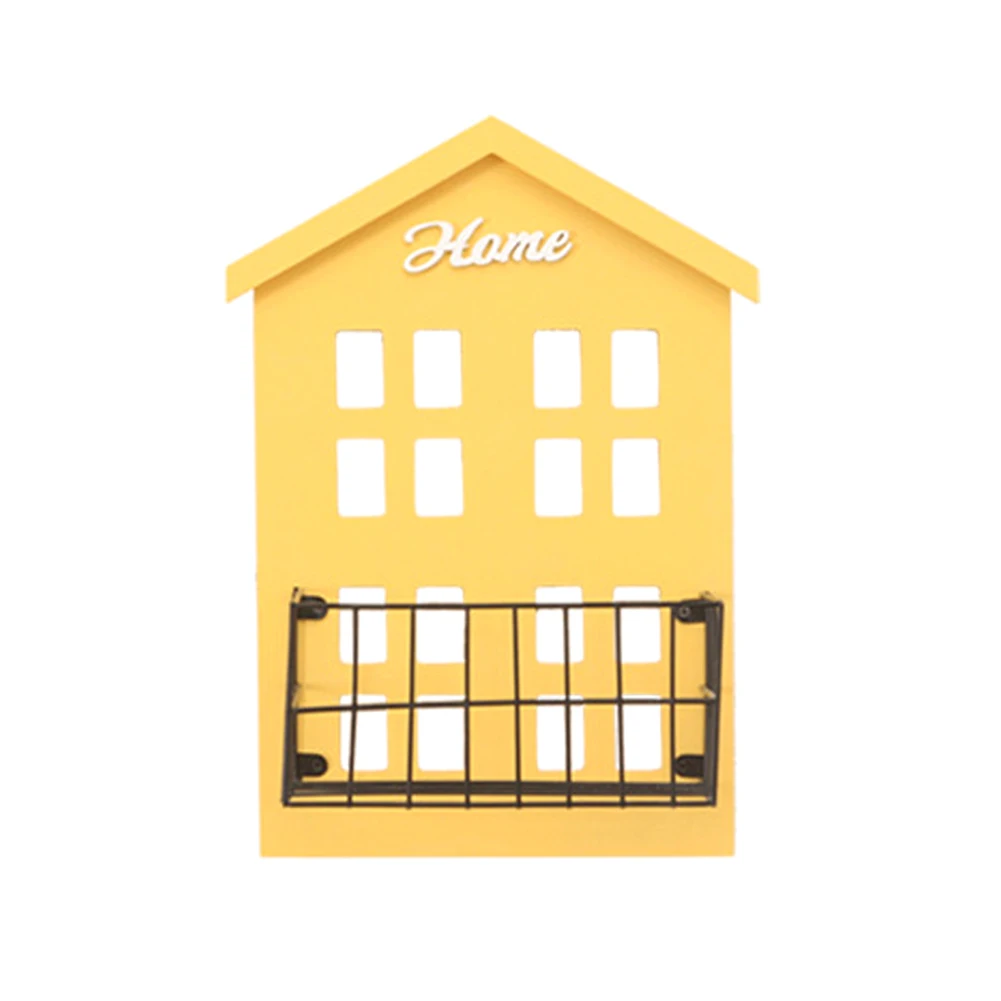 Newly Wooden Storage Wall Shelf Rack Display Organization House Style Decoration for Home XSD88 - Цвет: Yellow