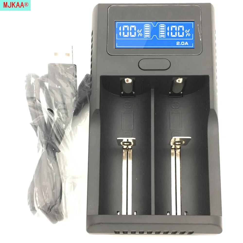 

Mjkaa 2 Slot LED Display Battery Charger A Support AA/AAA Ni-mh/ni-cd Quickly USB Plug