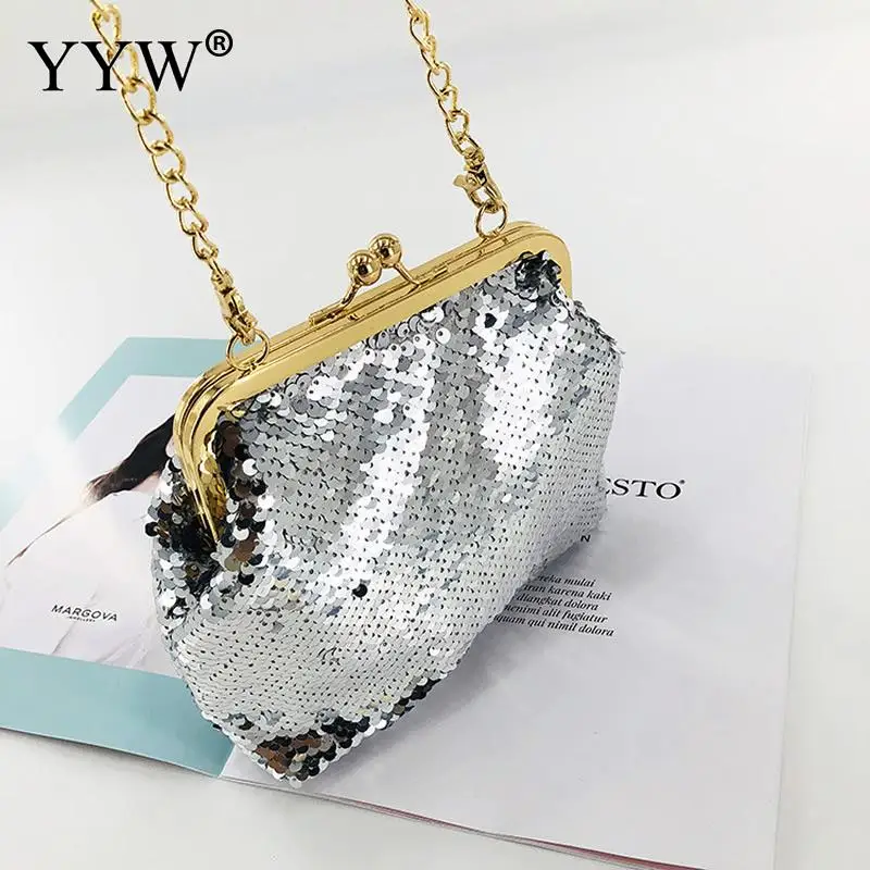 Sequined Clutch Evening Bag Luxury Mini Shell Clutches And Purse Gold