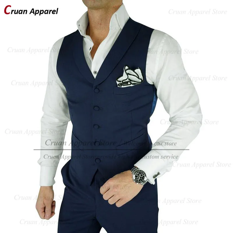 

Latest Single Breasted Navy Blue Mens Suit Vests Slim fit Wedding Groomsman Groom Waistcoat Formal Prom Party Sleeveless Jackets