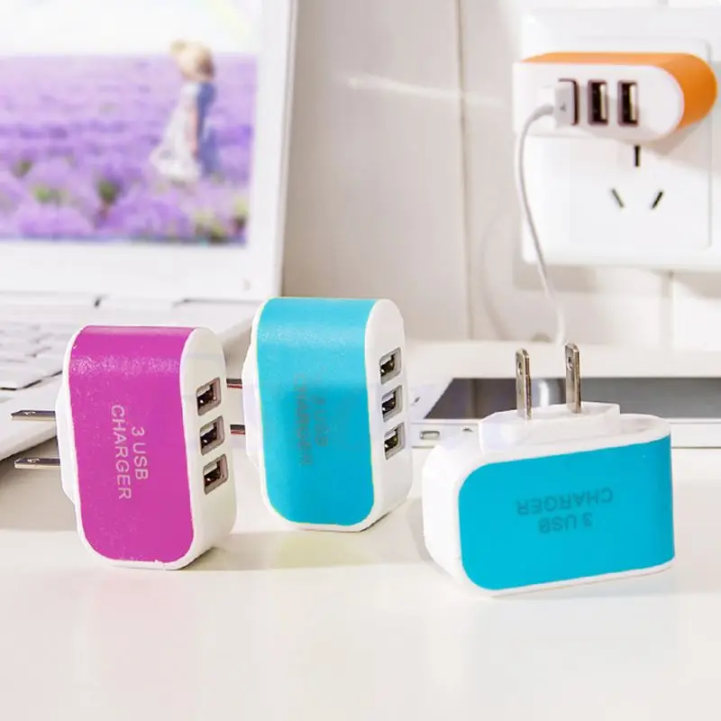 3 порта USB Стены Дома Путешествия AC адаптер питания зарядное устройство для samsung Galaxy iPhone