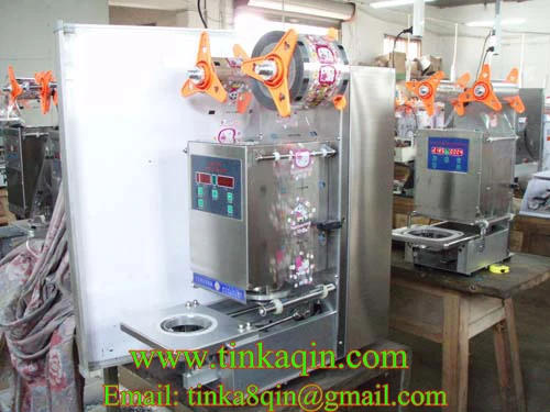 FGJ-AY1-1Automatic 95 чашка мм запайки молока чай герметик гайка машина для закатки банок фрукты запечатывающая машина для коробок пластиковый лоток бумажный стаканчик