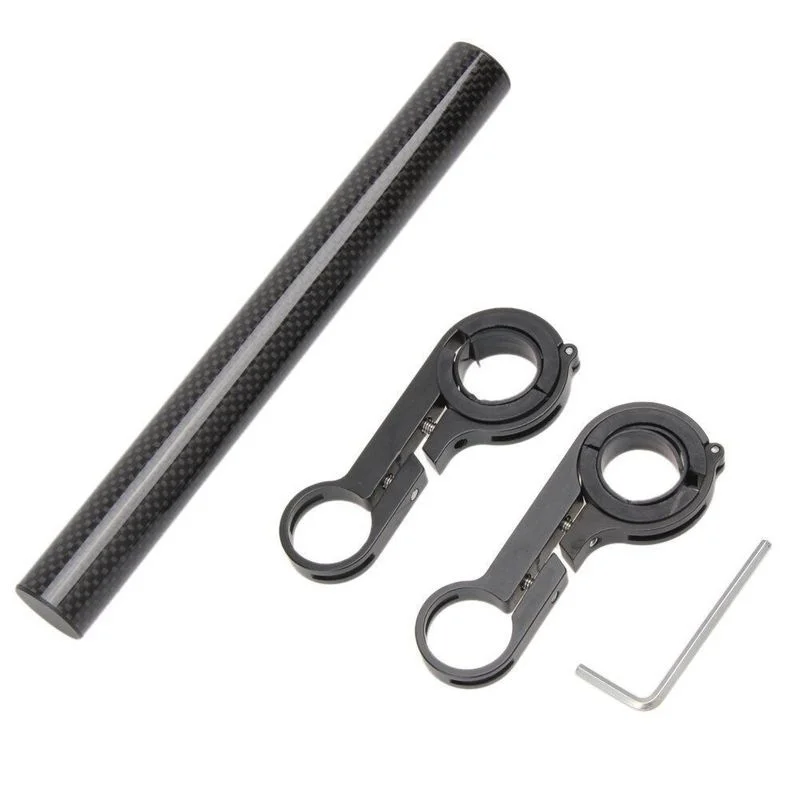 20cm 10cm Cycling Handlebar Bike Flashlight Holder Handle Bar Carbon Fiber Bicycle Extender Mount Bracket Bike Accessories