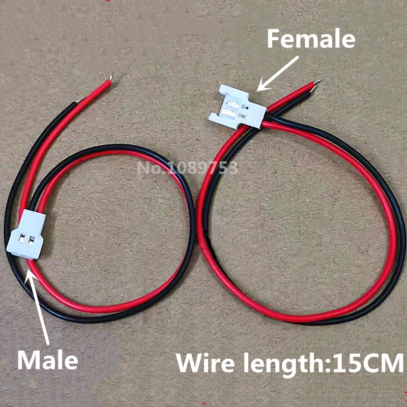 Lote De 5 Cables Adaptadores Molex 2.0 De 2 Pines - Longitud 20 Cm, Cable 22AWG, Para Baterías Lipo Walkera En Modelos RC
