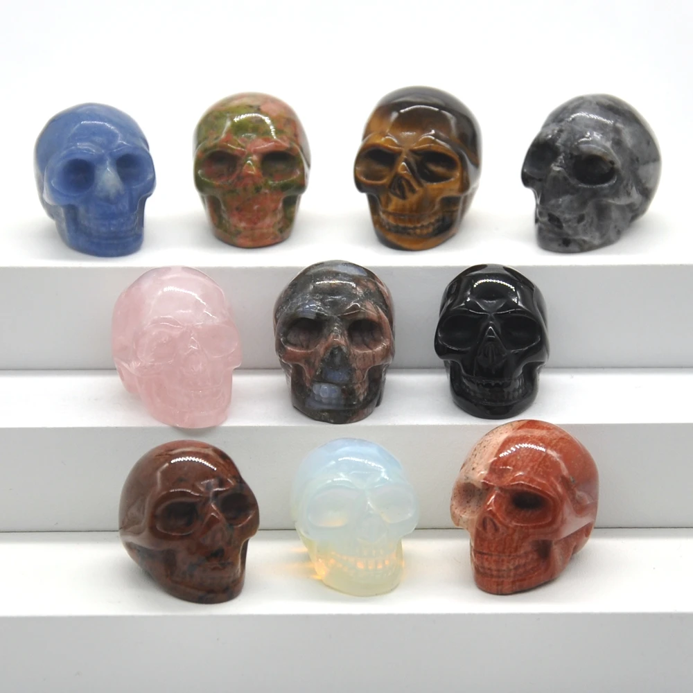 1 дюйм натуральный кварцевый хрусталь череп резной минеральный драгоценный