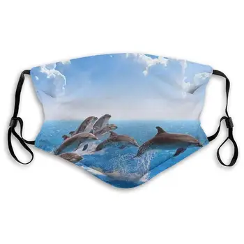 

Unique 3D Animal Dolphin Print Mouth Masks With Filter Washable And Reusable Anti Dust Breathable Mask With Adjustable Ear Loops