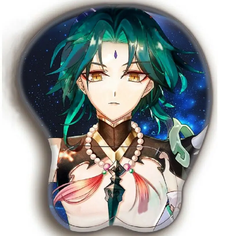 

Anime 3D Mousepad Genshin Impact Xiao Wrist Rest Silicon Mouse Pad Mat Cool