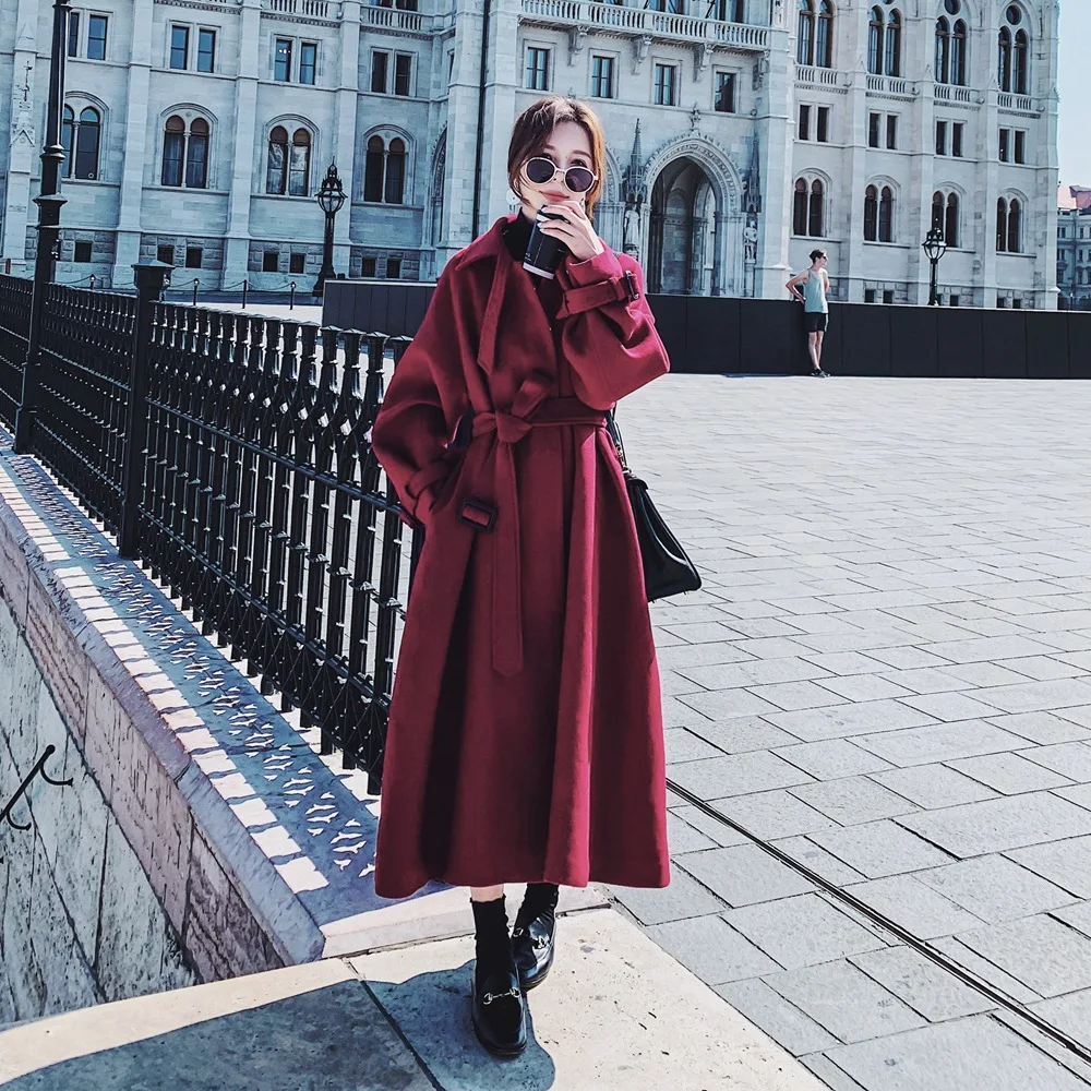 

Photo Shoot French Woolen Jacket 2019 Winter New Style Fashionable WOMEN'S Dress Retro British Style Single Breasted Woolen Over